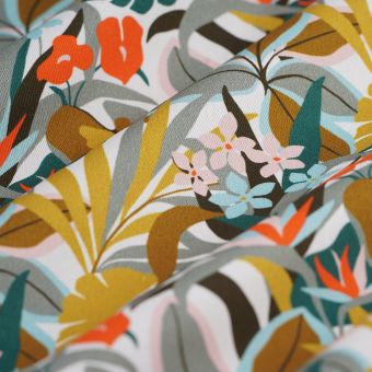 Tissu sergé de coton Inde floral