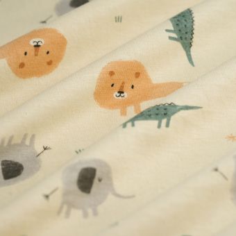 Tissu jersey coton savane beige