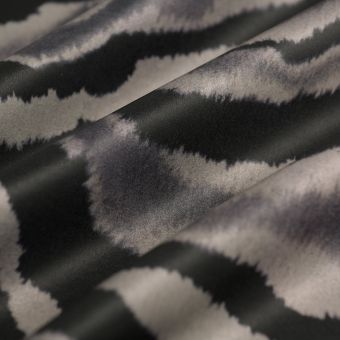 Tissu satin polyester recyclé zèbre gris