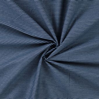 Tissu denim jacquard rayure bleu foncé