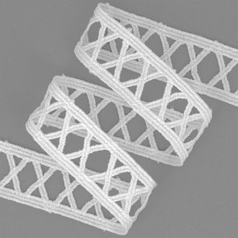 Ruban guipure échelle 23mm blanc