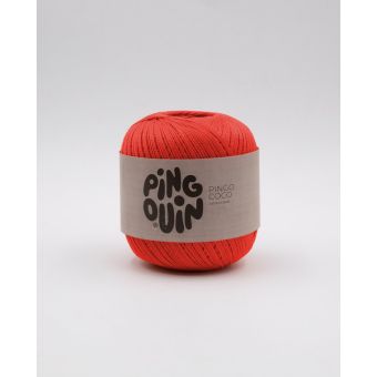 Pelote de fil à tricoter Coco rouge orangé - Pingouin