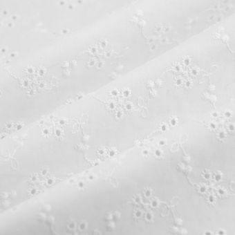 Tissu broderie Anglaise coton flore non teint