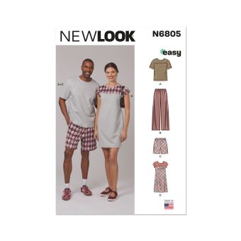 Patron New Look 6805 vêtements de nuit unisexe