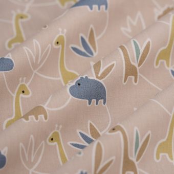 Tissu popeline coton bio savane trait beige