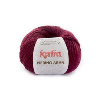 Pelote de fil à tricoter Merino Aran bordeaux - Katia col 23