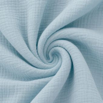 Tissu double gaze Gaby uni bleu baltique