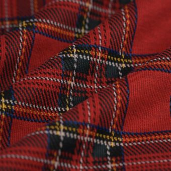 Tissu maille Milano clan rouge