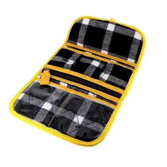 Trousse de couture Scarlett en Tartan noir