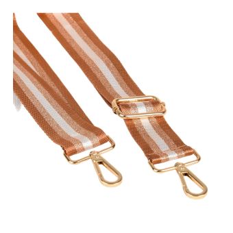 Bandoulière sangle bicolore 40x140cm marron/ or