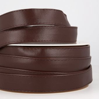 Sangle simili uni marron foncé 25mm