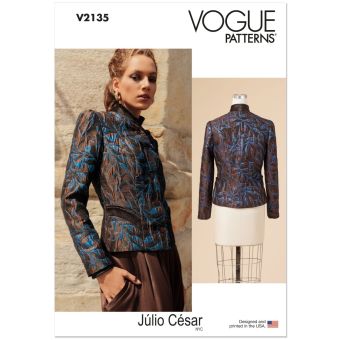Patron V2135H5 veste boutonnée pour femme du 34 au 42 - Vogue