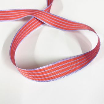 Ruban gros grain rayures rouge et violet