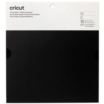 Cricut Smart Paper : Papier Cartonné Autocollant 33cm 10 feuilles Noires