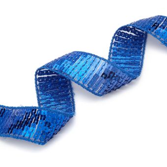 Ruban à sequins carrés - Bleu roi 25 mm MT