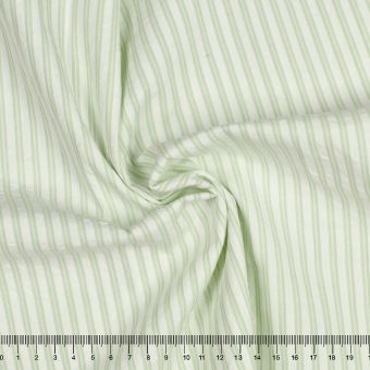 Tissu seersucker rayure double vert