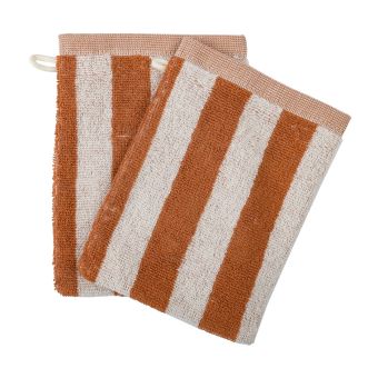 Lot de 2 gants de toilette studio camel 15x21
