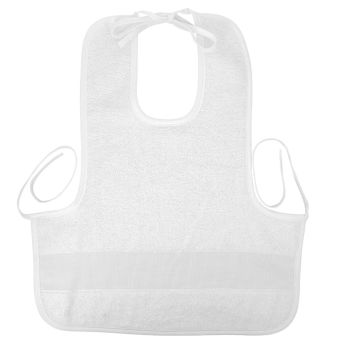 Bavoir tablier à broder blanc