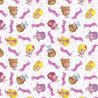 Tissu coton Pinypon rose