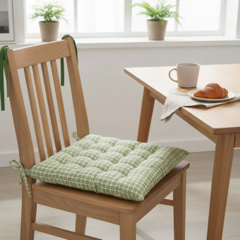 Galette de chaise Picoti carreaux 40x40cm vert