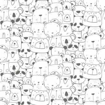 Tissu Jersey côtelé Animaux Amis A Colorier, coupon 1m x laize (100cm)