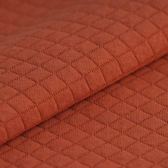 Tissu jersey Jerry matelassé coton terracotta