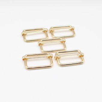 Lot 5 rectangle avec barre pour sac dore 30mm
