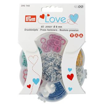 Pack de boutons pression métal jersey 8 mm 6 couleurs Prym love