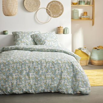 Parure de lit 3 pièces fleurs printanières - 240 x 220 cm