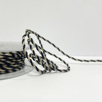 Cordon torsadé 2mm noir