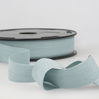 Ruban chevrons coton épais 20mm bleu layette