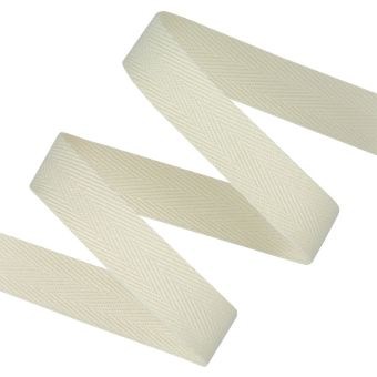 Ruban sergé chevron 15mm écru