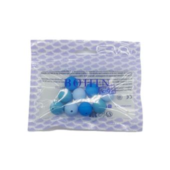 Perles rondes 15mm bleu assorties. silicone x9 120x90x20 mm