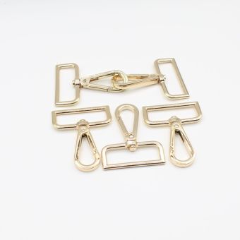 Lot 5 mousqueton sac dore 40mm