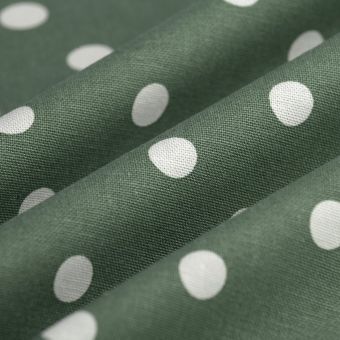 Tissu bachette pois irréguliers kaki 