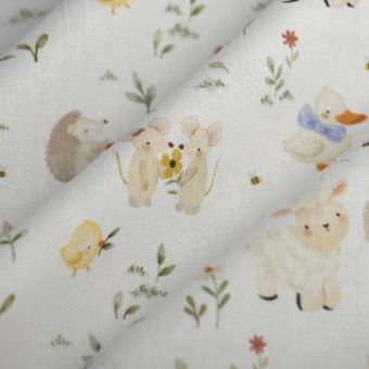Tissu cretonne dig bergère multicolore