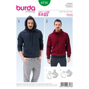 Patron Sweat-shirt homme - Burda n°6718