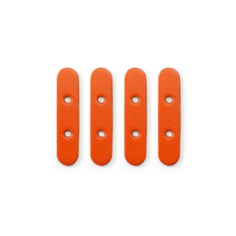 4 renforts en cuir pour lanières sac à visser orange - Miyako