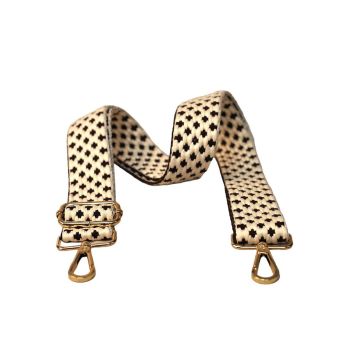 Bandoulière sangle losanges 40x140cm blanc/noir