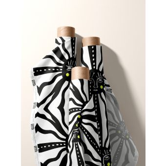 LE SOLEIL NOIR ET BLANC TISSU IMPERMEABLE AU METRE