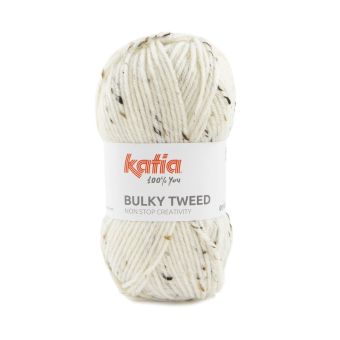 Pelote de fil à tricoter Bulky tweed n°100 écru - Katia