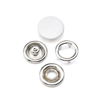 Boutons pression métal 11 mm couleur blanc