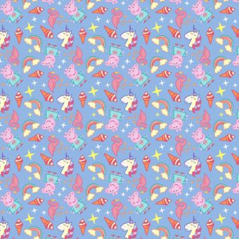 Tissu coton Peppa Pig et licones