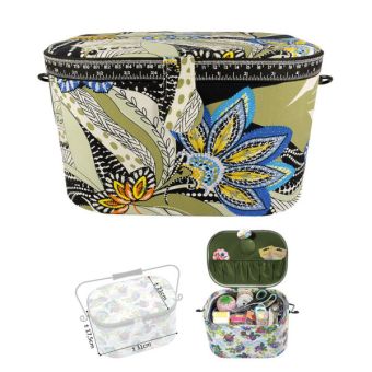 Boîte à couture ovale 21x31x18cm Voyage d'Afrique