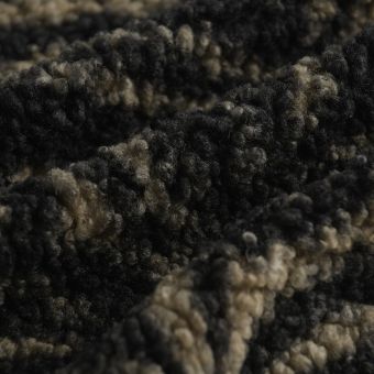 Tissu Sherpa bouclette zèbre brun noir