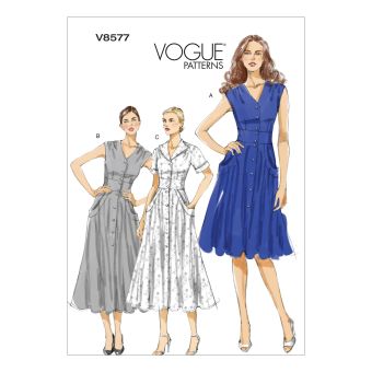 Patron Vogue 8577FF robe femme chemise vintage 1950's fifties - du 44 au 50