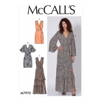 Patron McCALL's M7970E5 Robe,Jupe Femme 42-50