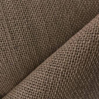 Toile jute colorée unie marron foncé