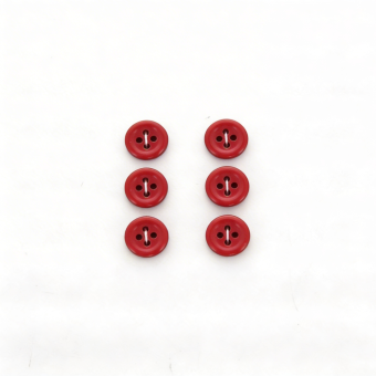 Carte de 6 boutons unis 12 mm rouge éclatant