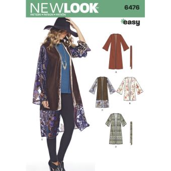 Patron 6476 Kimono du 34 au 44 - Newlook 
